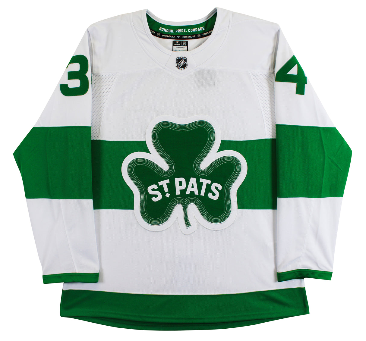 Auston Matthews Signed White Shamrock Series Auth Jersey w/ Fight Strap Fanatics