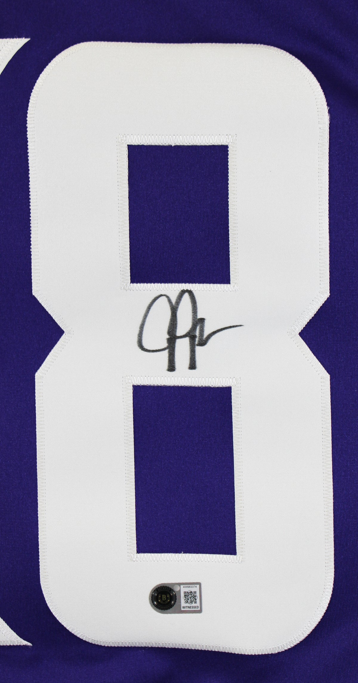 Vikings Justin Jefferson Authentic Signed Purple Nike Limited Jersey BAS Wit 2