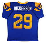 Rams Eric Dickerson "HOF 99" Signed Blue Mitchell & Ness Jersey BAS Witnessed