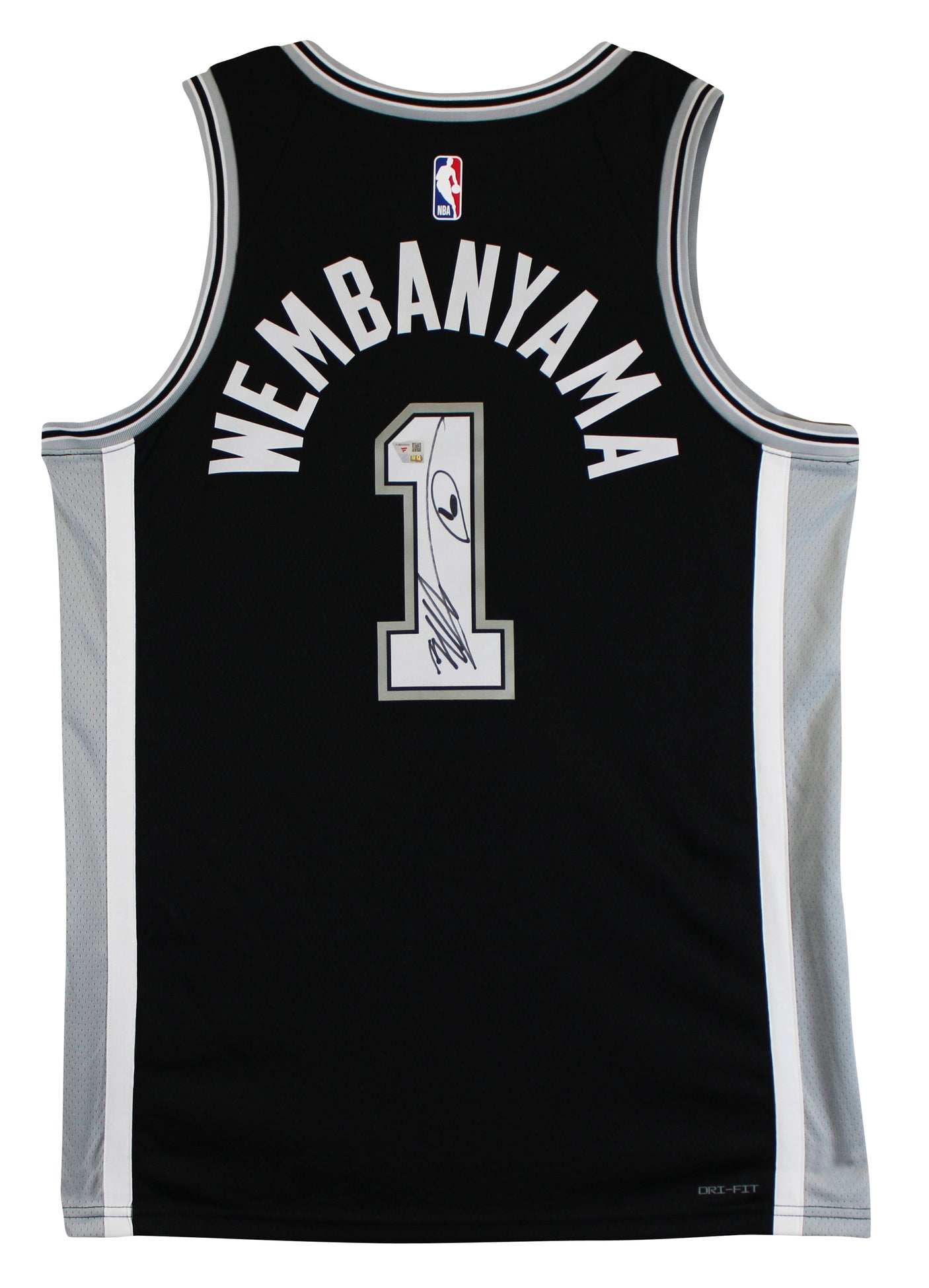 Victor Wembanyama Signed Black Nike Icon Ed. Jersey w/ Alien Sketch Fanatics