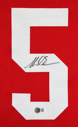 Mike Evans Authentic Signed Red Pro Style Jersey Autographed BAS Witnessed 3