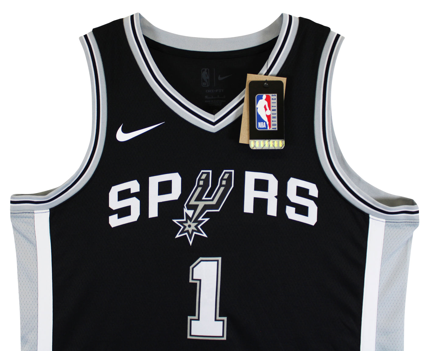 Victor Wembanyama Signed Black Nike Icon Ed. Jersey w/ Alien Sketch Fanatics