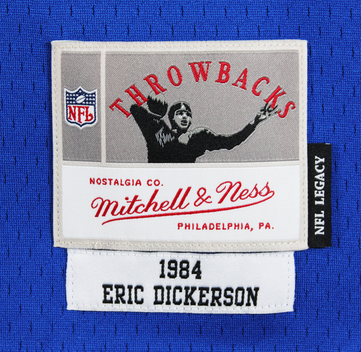 Rams Eric Dickerson "HOF 99" Signed Blue Mitchell & Ness Jersey BAS Witnessed