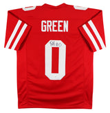 Renardo Green Authentic Signed Red Pro Style Jersey Autographed JSA Witness