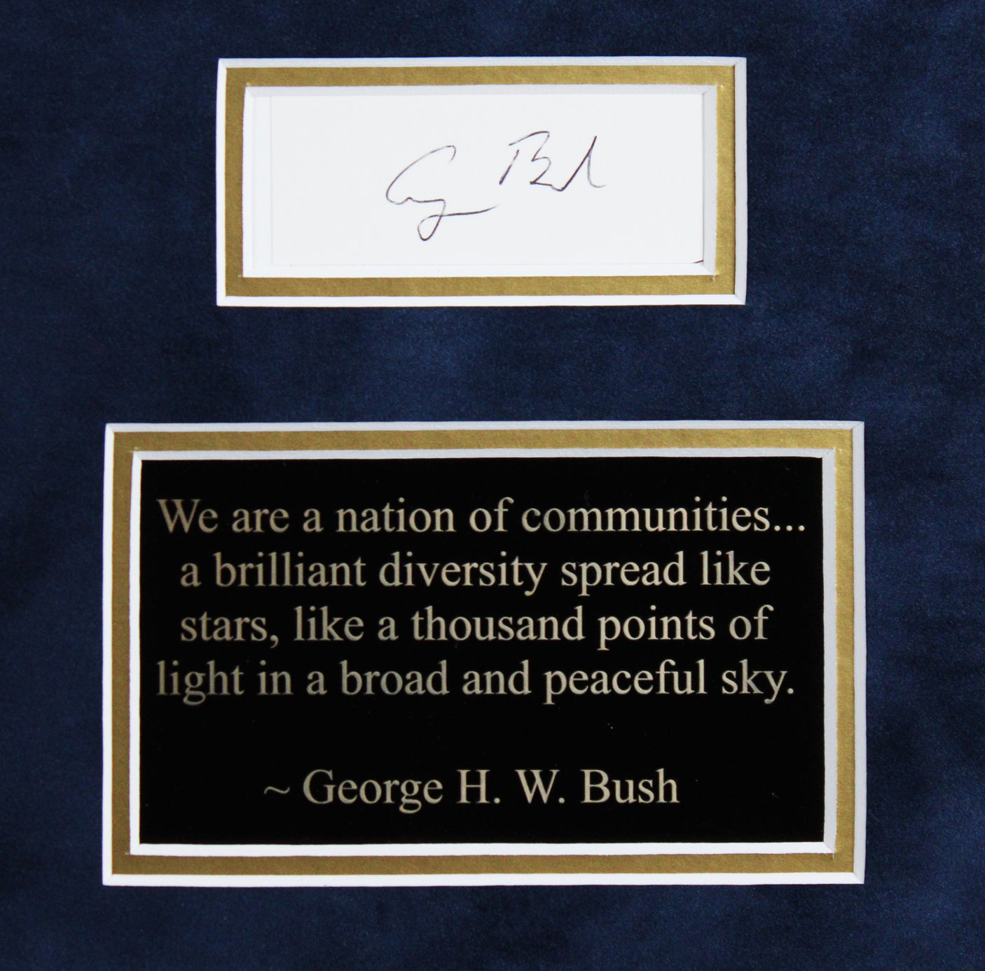 George H.W. Bush & George W. Bush Authentic Signed Framed Display BAS #AB76948