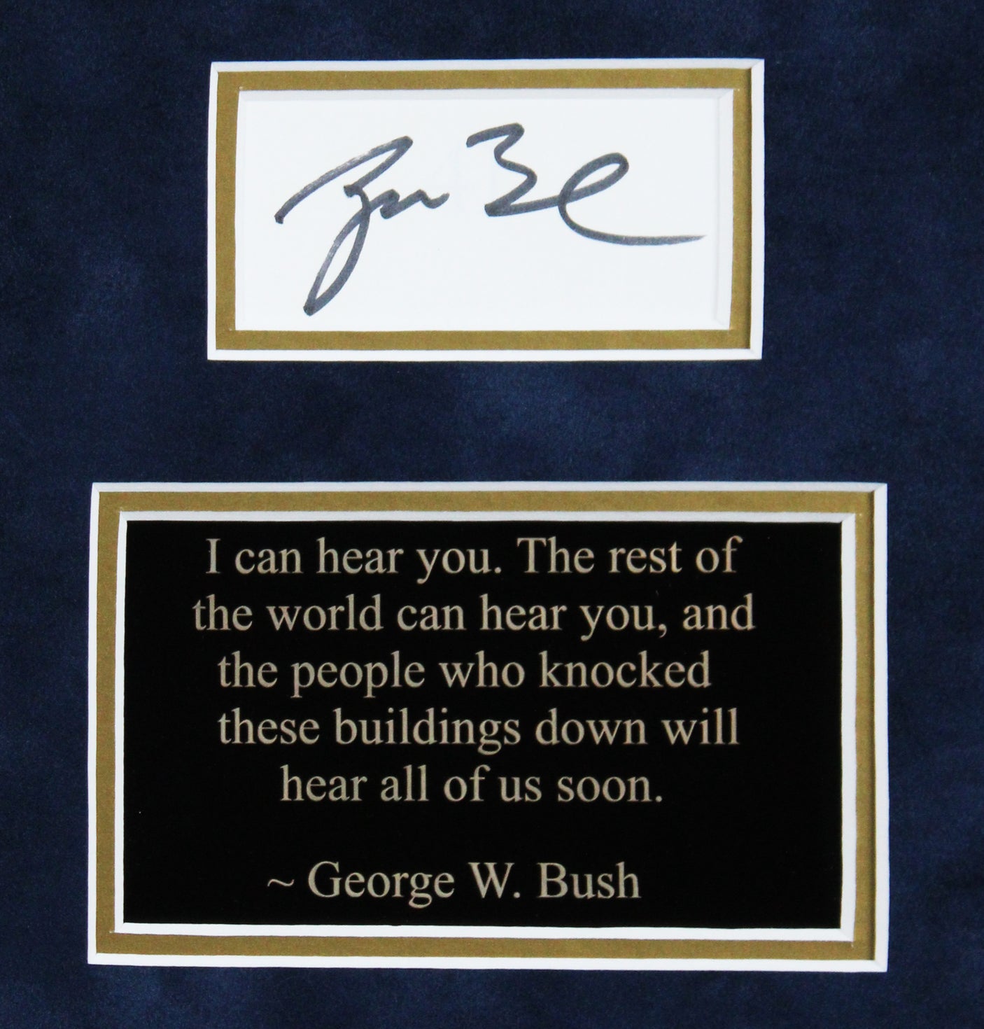 George H.W. Bush & George W. Bush Authentic Signed Framed Display BAS #AB76962