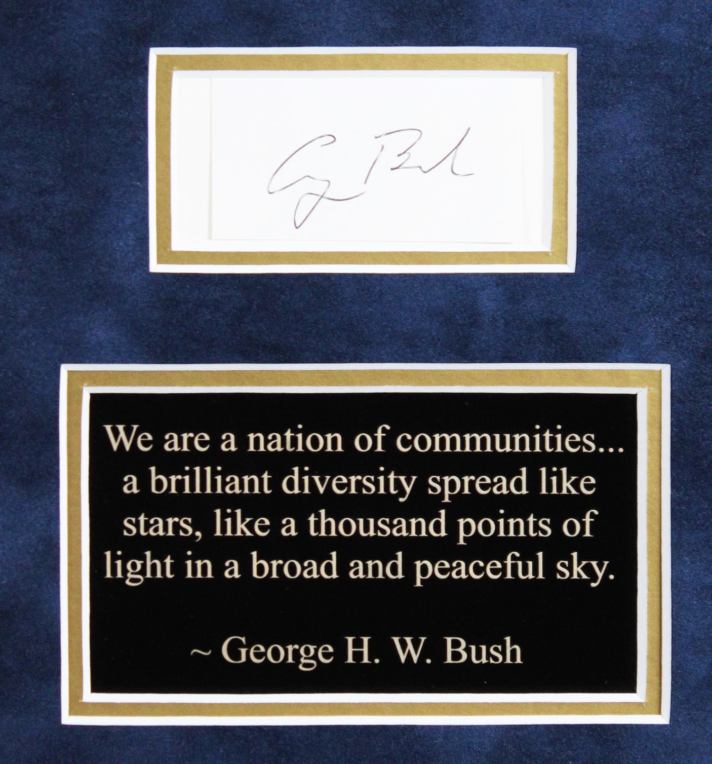 George H.W. Bush & George W. Bush Authentic Signed Framed Display BAS #AB76962