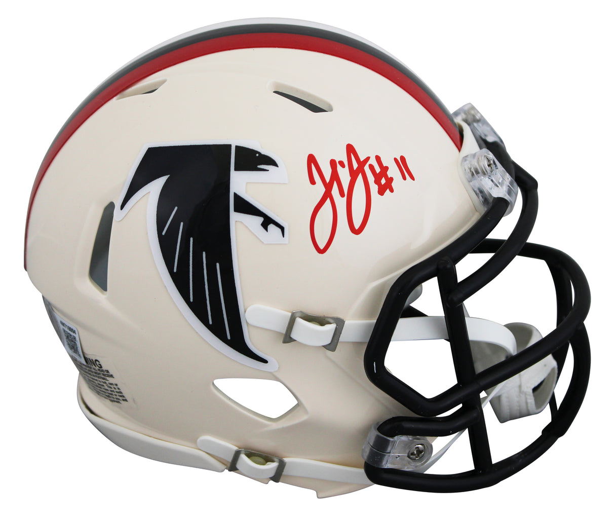 Falcons Julio Jones Signed Retro Speed Mini Helmet W/ Case BAS Witnessed
