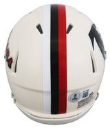 Falcons Julio Jones Signed Retro Speed Mini Helmet W/ Case BAS Witnessed
