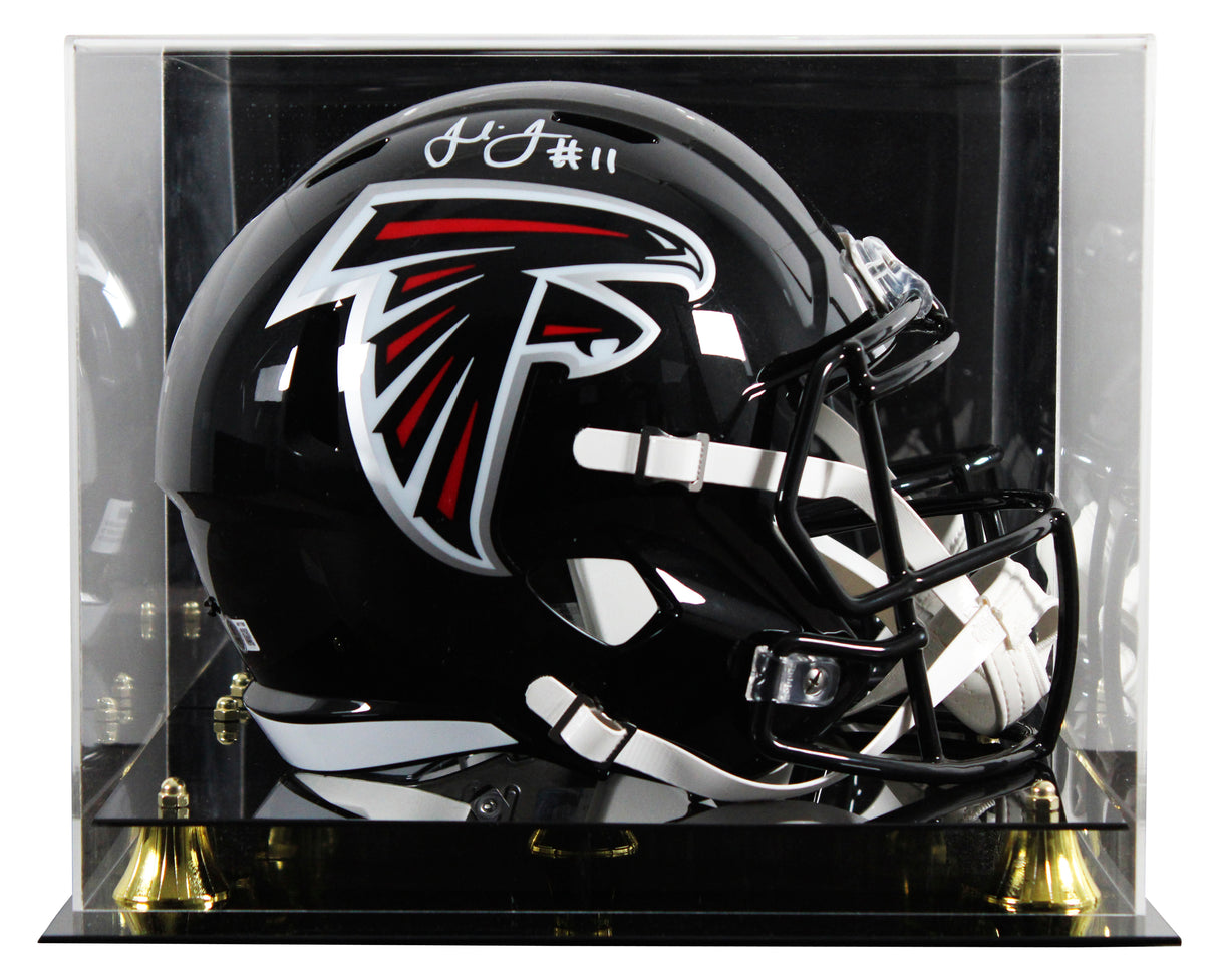 Falcons Julio Jones Signed 2003-19 TB Full Size Speed Rep Helmet W/ Case BAS Wit