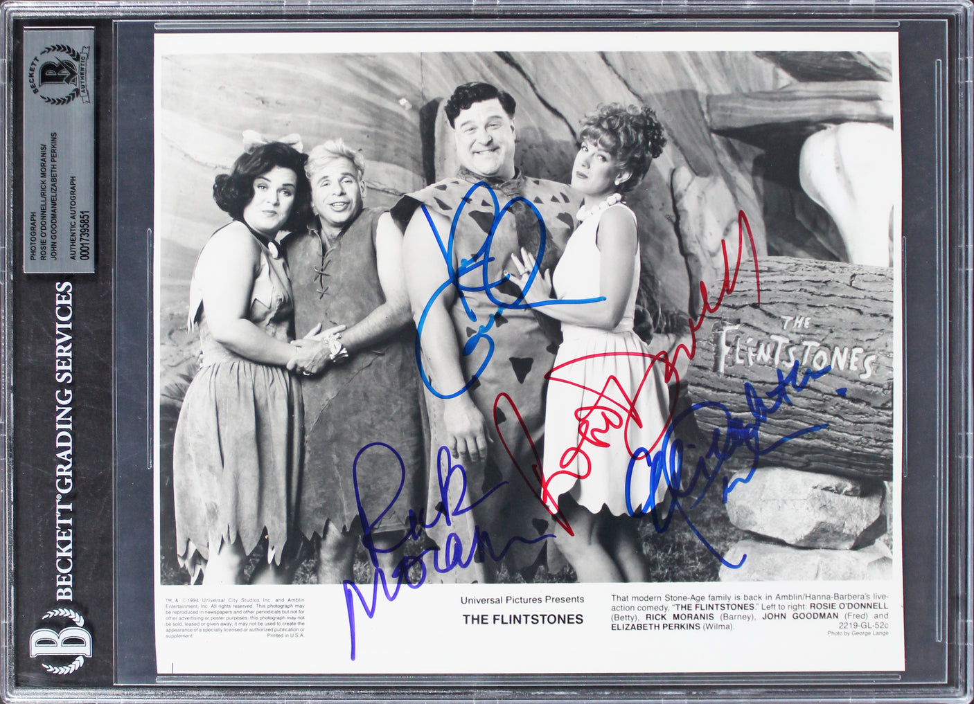 Flintstones (4) Goodman, Perkins, Moranis & O'Donnell Signed 8x10 Photo BAS Slab