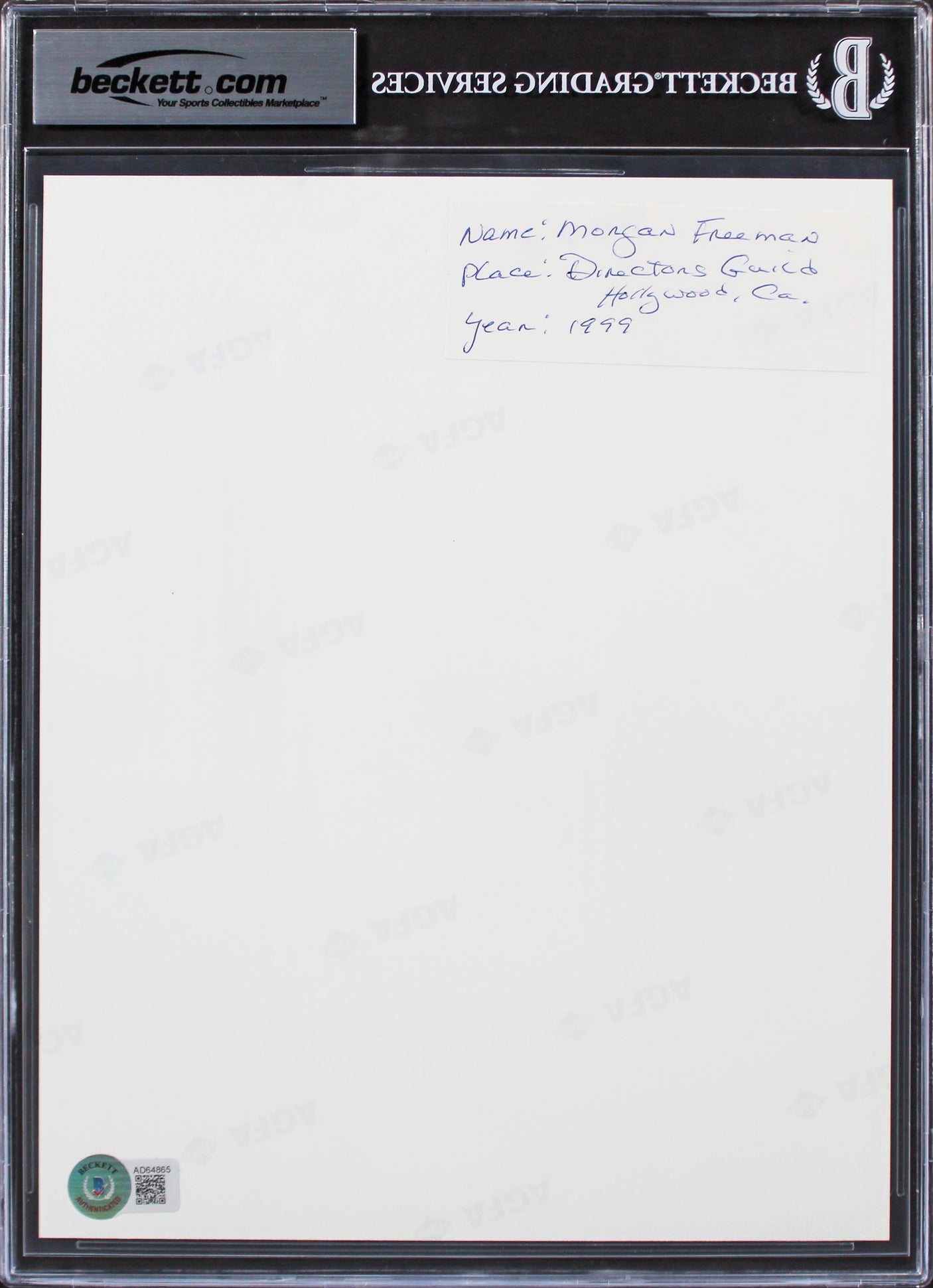 Morgan Freeman Amistad Authentic Signed 8x10 Photo Auto Graded 10! BAS Slabbed