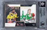 Larry Bird & Magic Johnson Signed 2020 Panini Noir SS #272 #17/25 Card BAS Slab