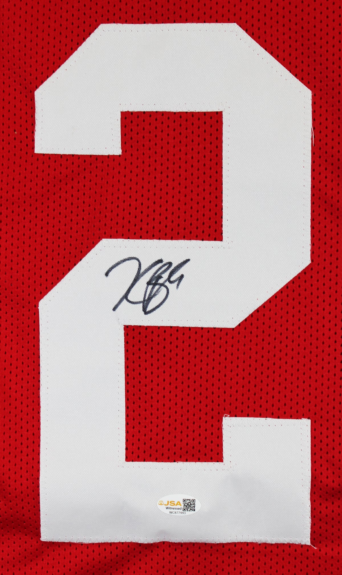 Kaelon Black Authentic Signed Red Pro Style Jersey Autographed JSA Witness