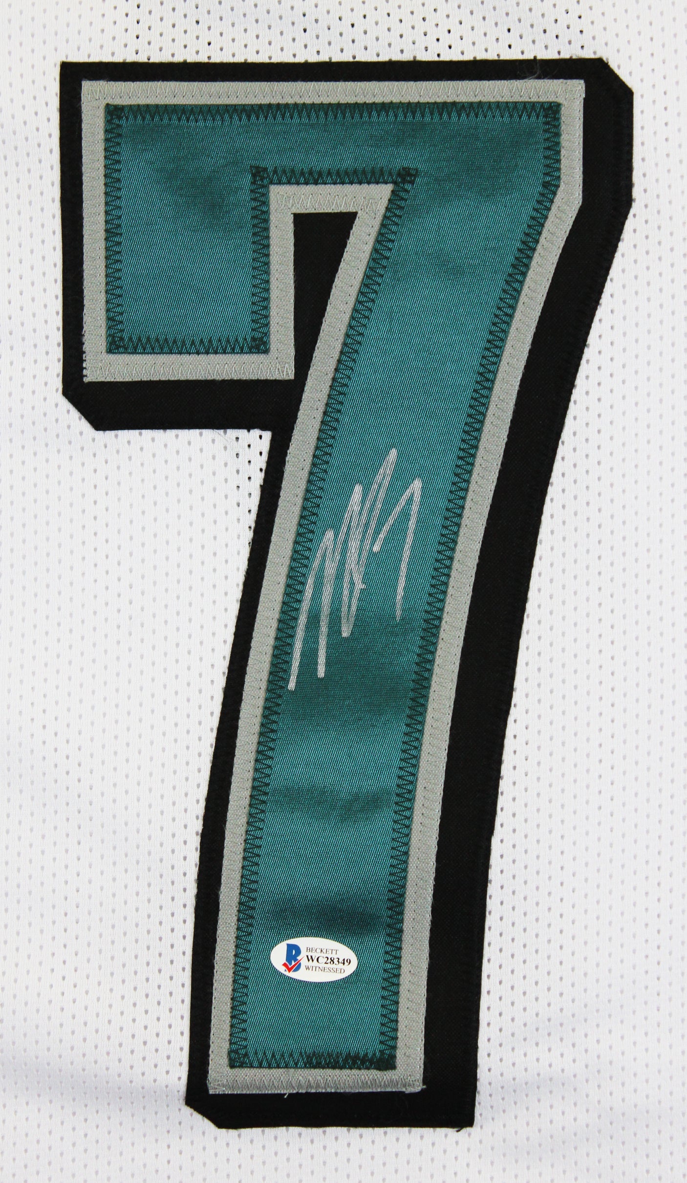 Michael Vick Authentic Signed White Pro Style Jersey BAS Witnessed #WC28349