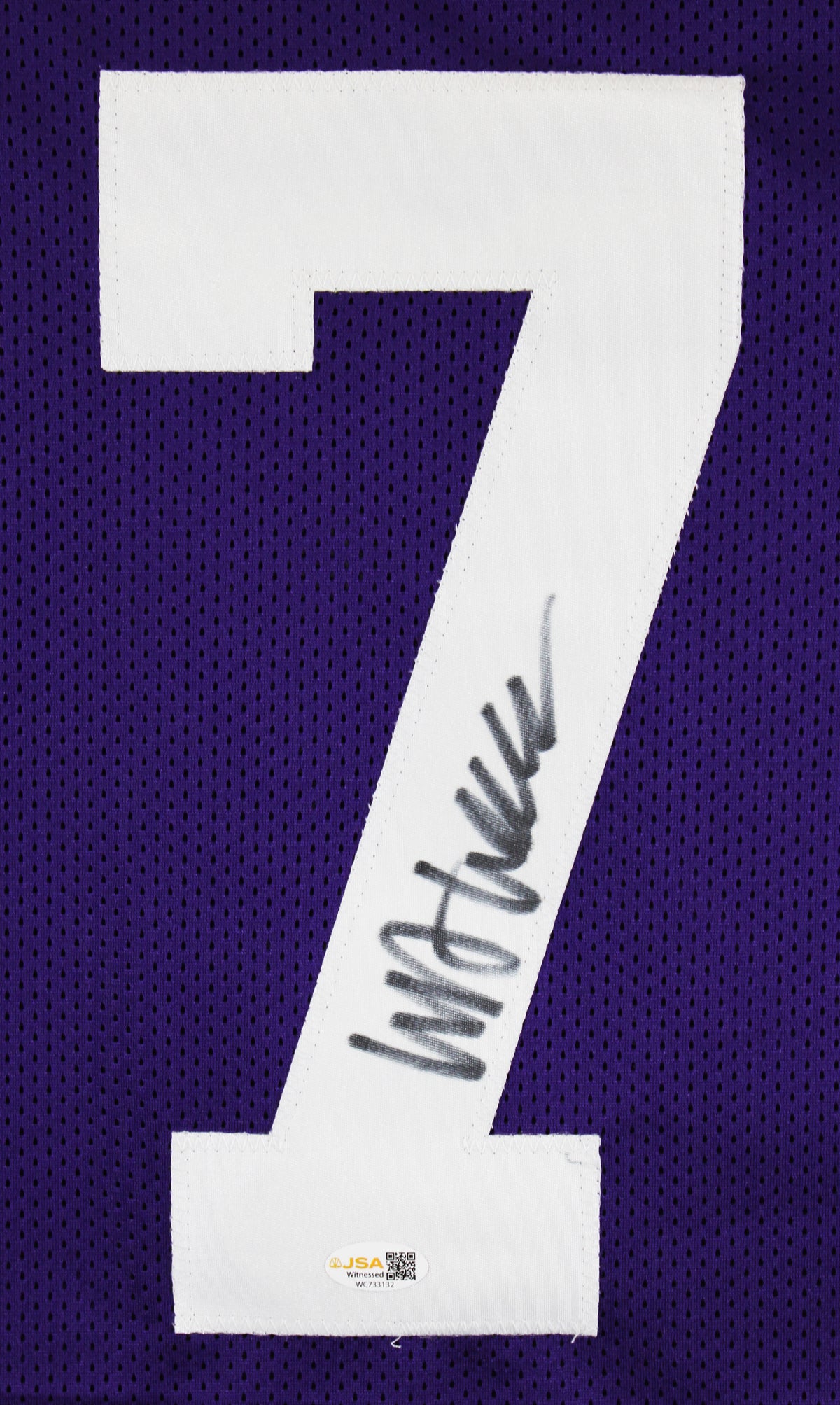 LSU Whit Weeks Authentic Signed Purple Pro Style Jersey Autographed JSA Witness
