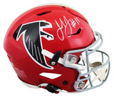 Falcons Julio Jones Signed 1966-69 TB Speed Flex Full Size Helmet BAS Witnessed