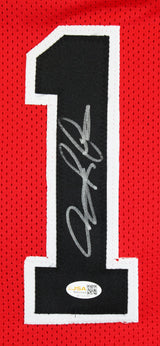 Dennis Rodman Authentic Signed Red Pro Style Framed Jersey JSA Witness