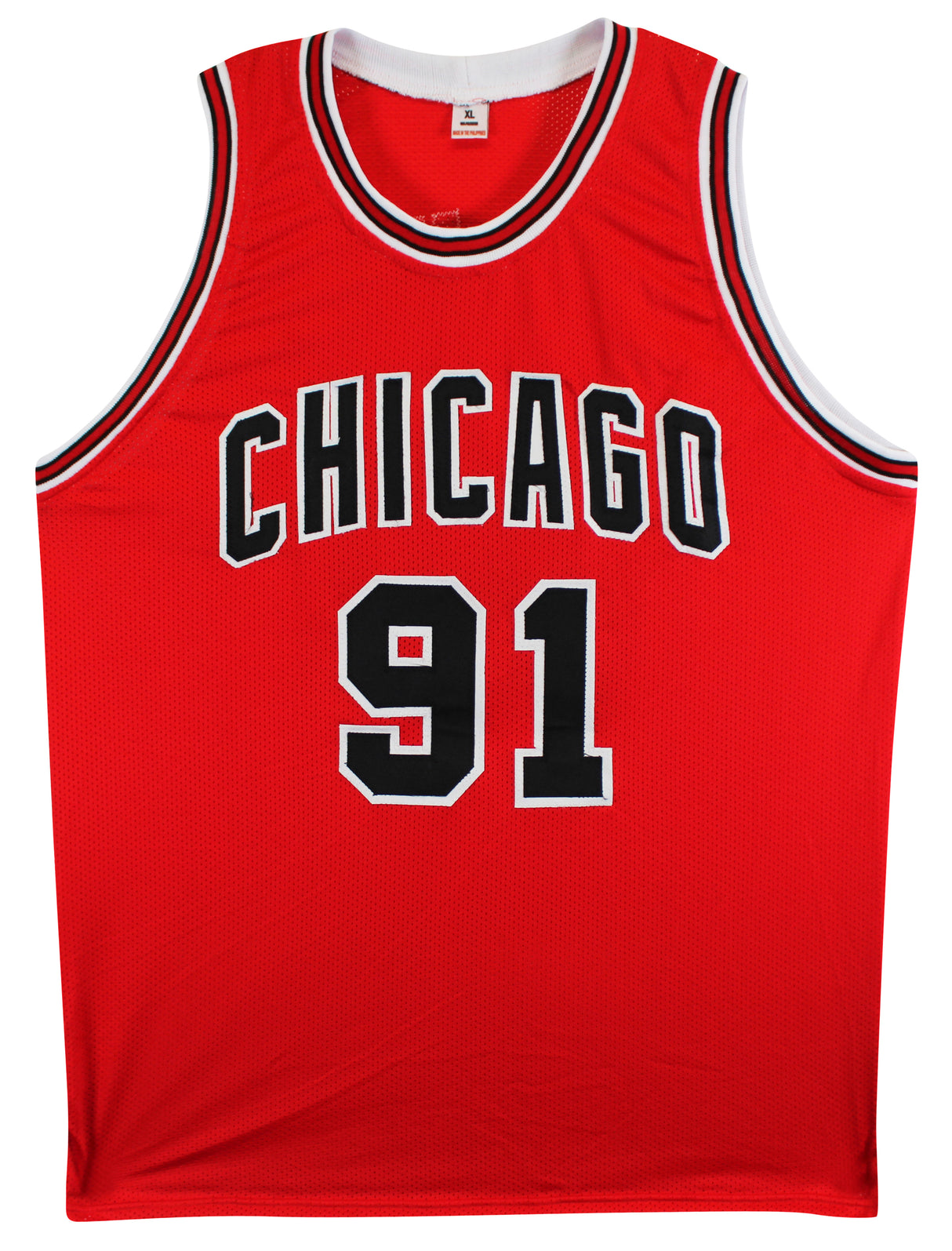 Dennis Rodman Authentic Signed Red Pro Style Jersey Autographed JSA Witness
