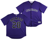 Rockies Nolan Arenado Signed Purple Majestic Cool Base Jersey MLB #VS095919