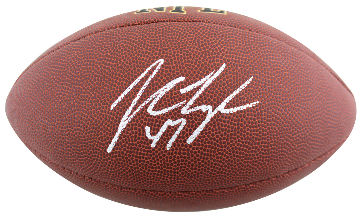 Buccaneers John Lynch Signed Wilson Super Grip Football w/ Case BAS Witnessed