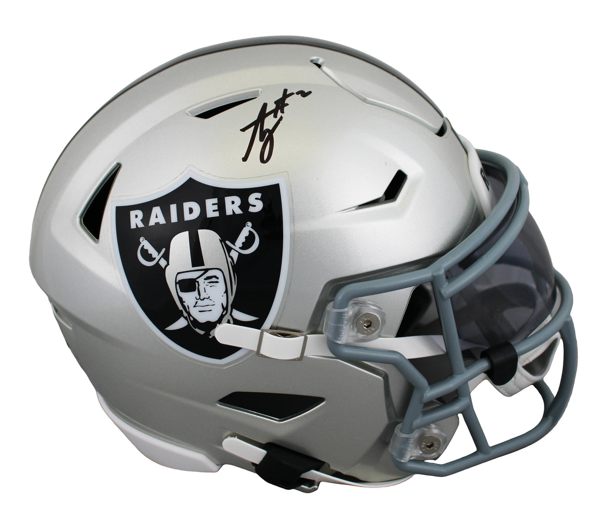 Raiders Ashton Jeanty Signed Speed Flex Midi Mid Size Helmet BAS Witnessed