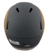 Rams Marshall Faulk Signed Slate Full Size Speed Rep Helmet w/ Case BAS Witness