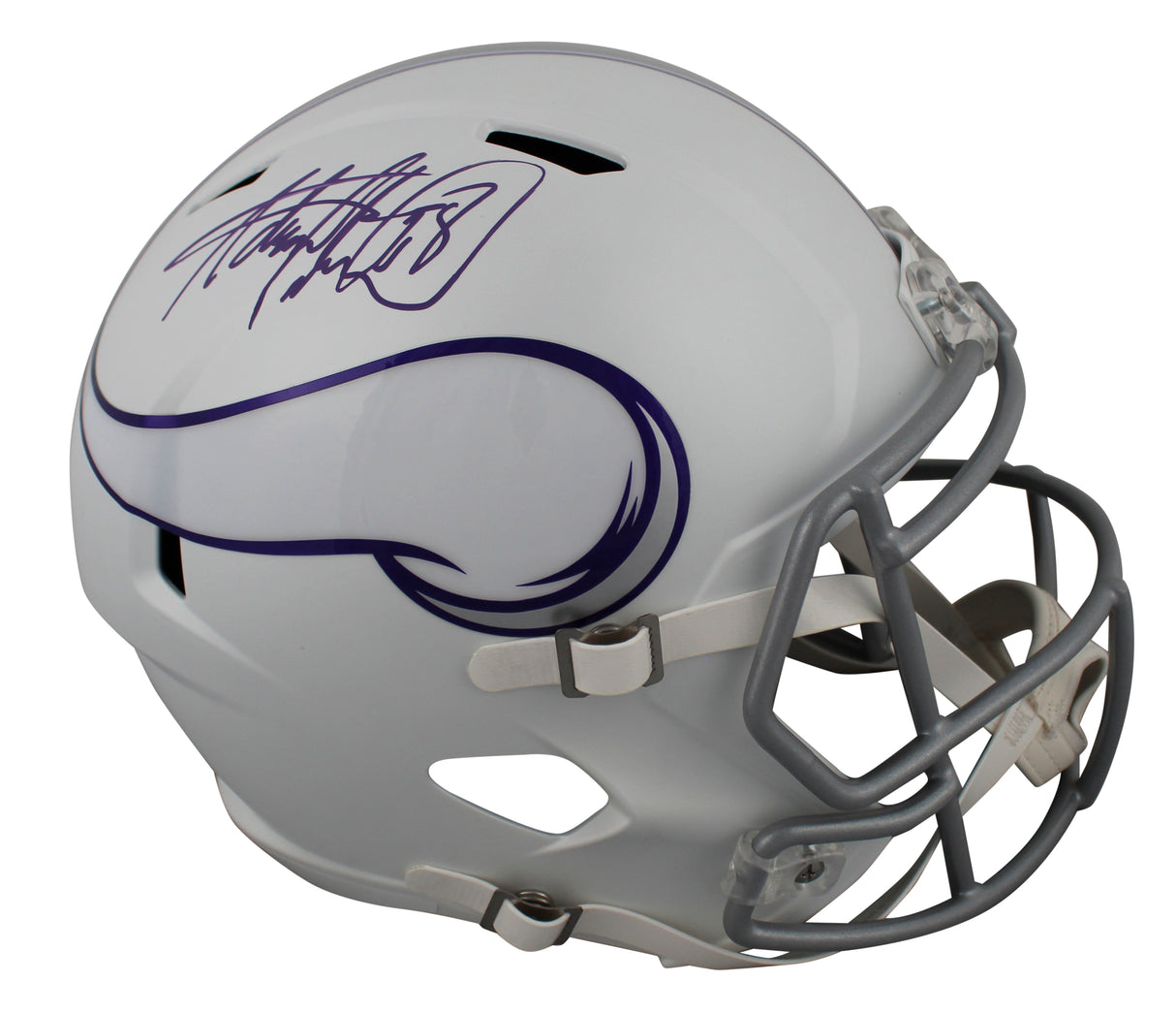Vikings Adrian Peterson Signed 2024 Alt Full Size Speed Rep Helmet W/ Case BAS W