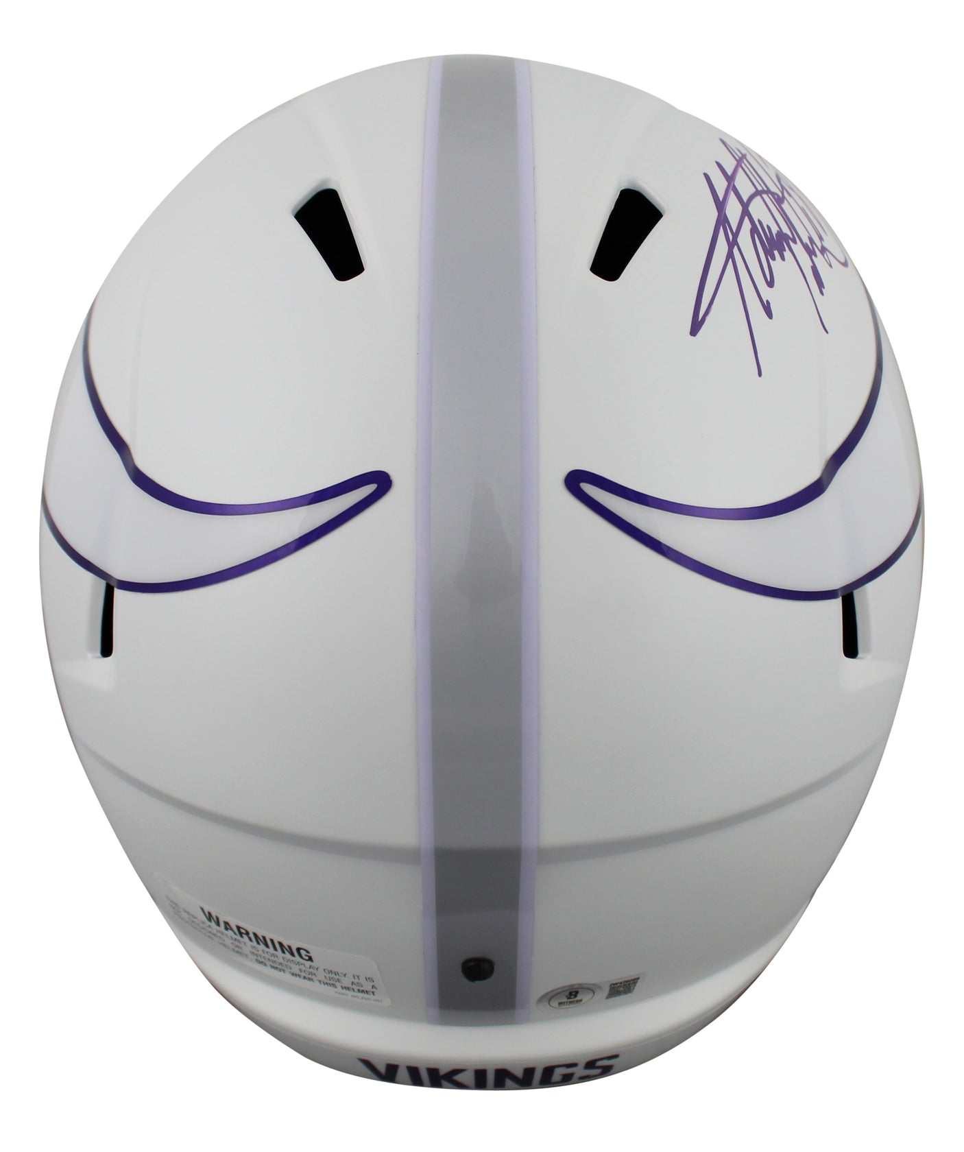 Vikings Adrian Peterson Signed 2024 Alt Full Size Speed Rep Helmet BAS Witnessed