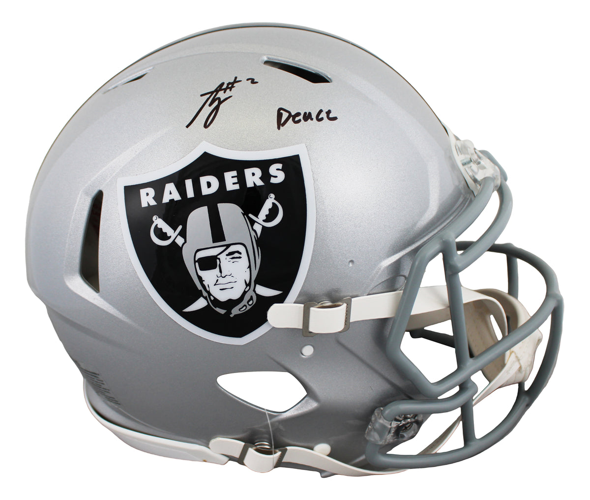 Raiders Ashton Jeanty "Deuce" Signed F/S Speed Proline Helmet W/ Case BAS Wit