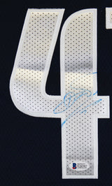 Mavericks Dirk Nowitzki Signed Navy Blue Nike Swingman Jersey BAS #E26587
