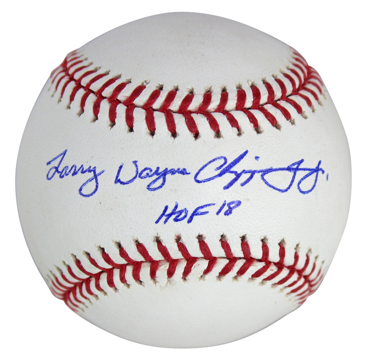 Braves Larry Wayne Chipper Jones Jr. HOF 18 Authentic Signed Oml Baseball w/ Case BAS