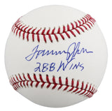 Dodgers Tommy John "288 Wins" Authentic Signed OML Baseball BAS #BV01141