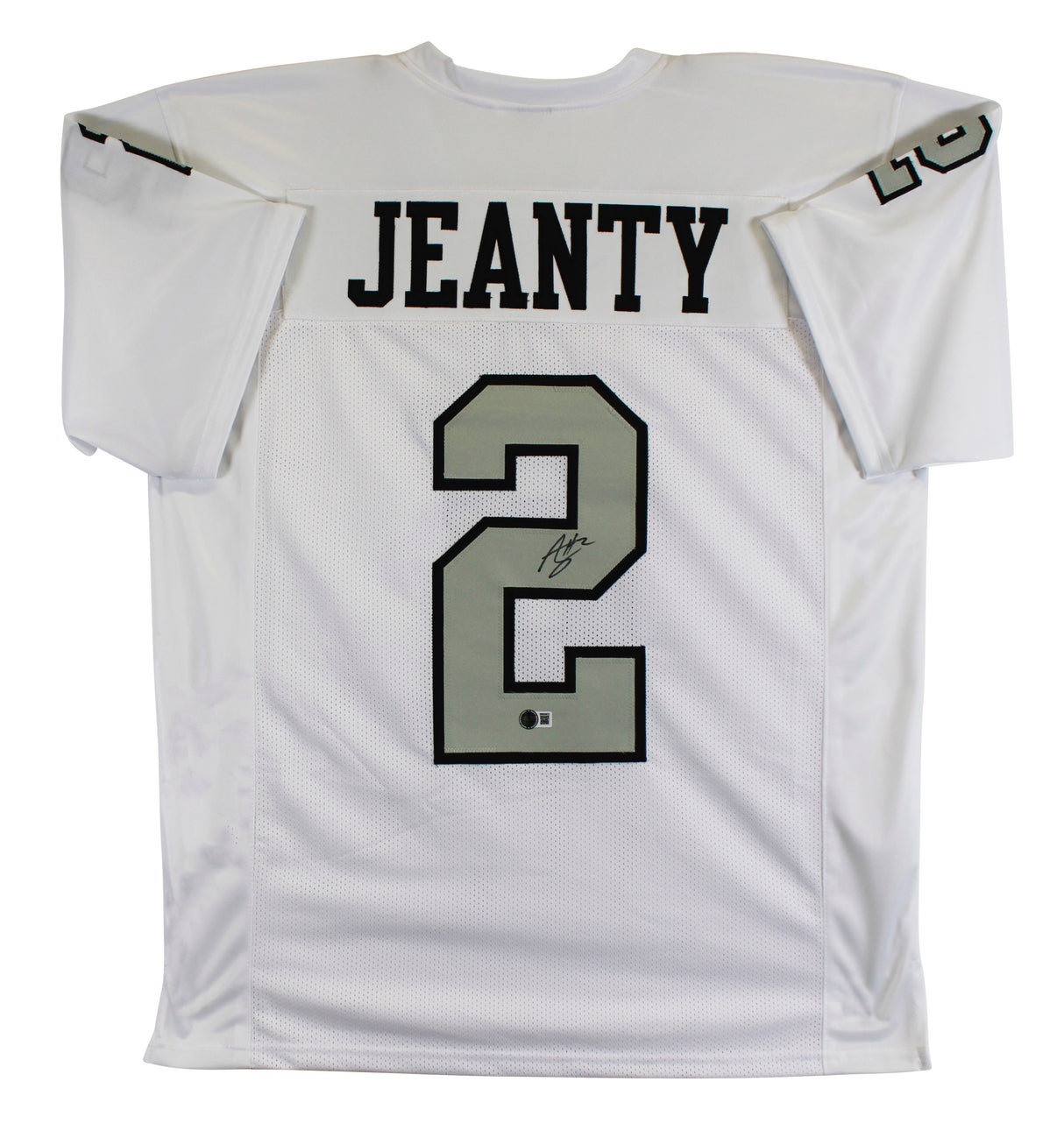Ashton Jeanty Authentic Signed White Color Rush Pro Style Jersey BAS Witnessed