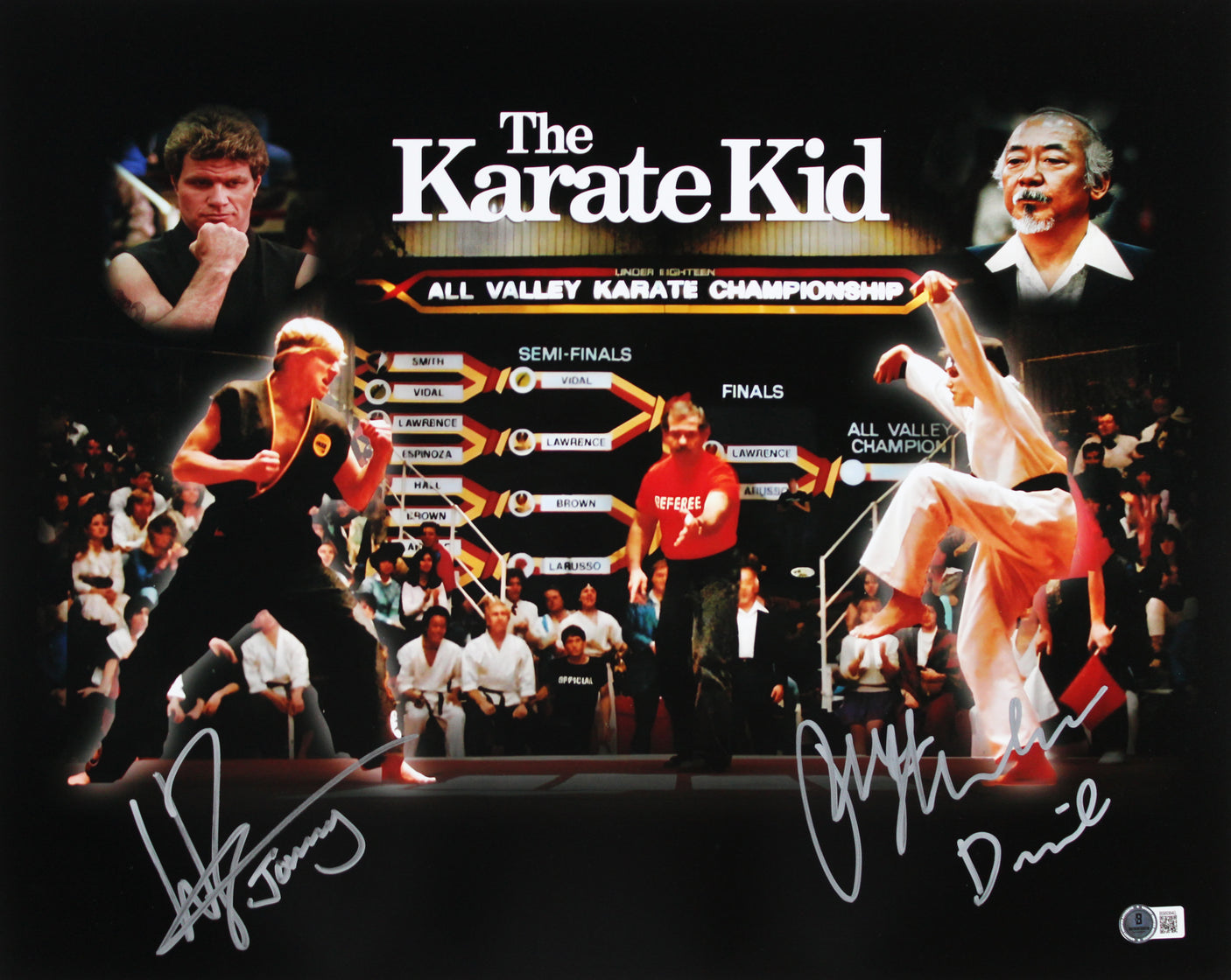 Ralph Macchio & William Zabka The Karate Kid Signed 16x20 Horizontal Photo BAS