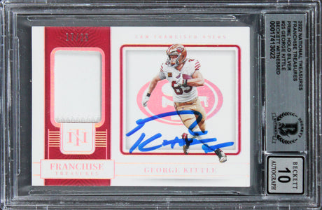 George Kittle Signed 2022 Natl Treasures FT #25 17/25 Card Auto 10 BAS Slab