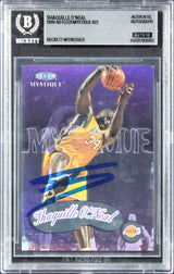 Lakers Shaquille O'Neal Signed 1999 Fleer Mystique #22 Card Auto 10! BAS Slabbed
