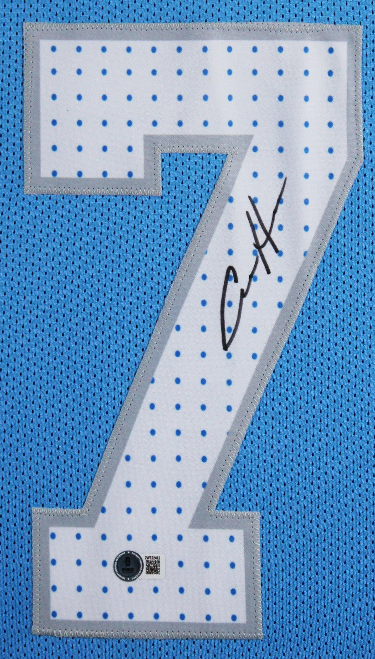 Aidan Hutchinson Authentic Signed Blue Pro Style Framed Jersey BAS Witnessed 2