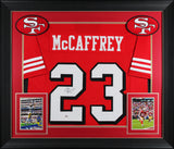 Christian McCaffrey Signed Red Pro Style Framed Jersey w/ Dropshadow PSA/DNA