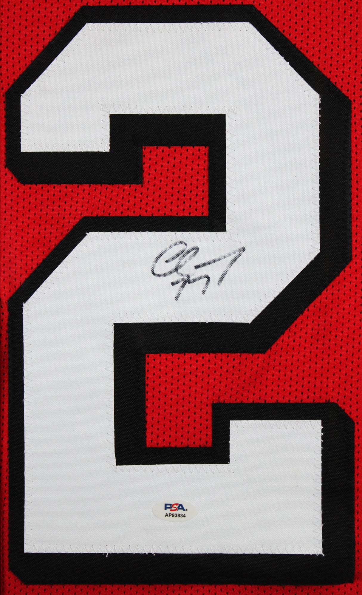 Christian McCaffrey Signed Red Pro Style Framed Jersey w/ Dropshadow PSA/DNA