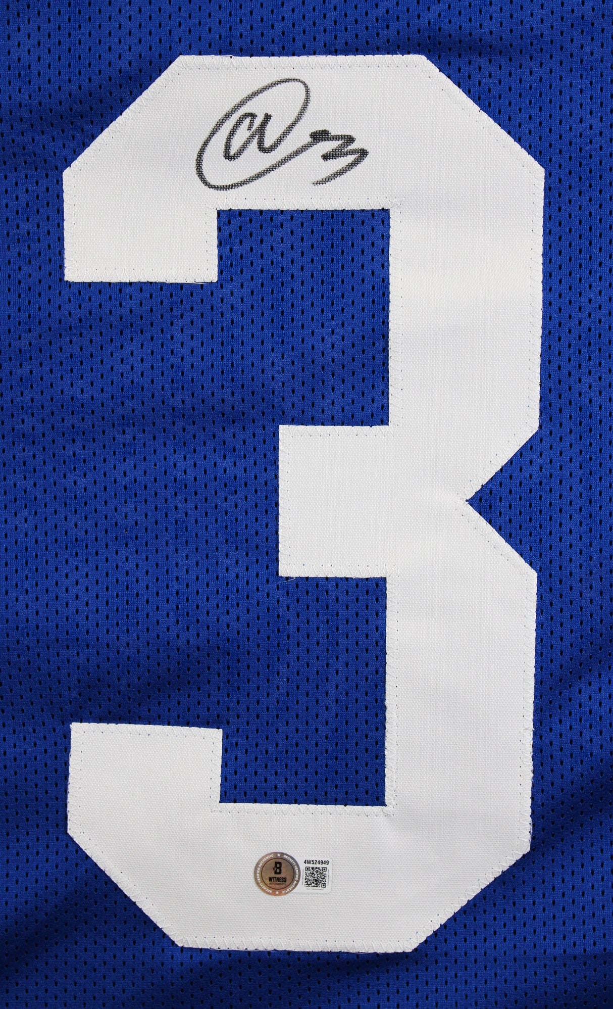 Abdul Carter Authentic Signed Blue Pro Style Jersey Autographed BAS Witnessed 2
