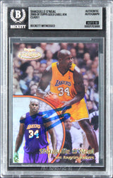 Lakers Shaquille O'Neal Signed 2000 Topps Gold Label #34 Card Auto 10! BAS Slab