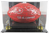 Jerome Bettis & Hines Ward Signed "Duke" Team Showcase Football W/ Case BAS Wit