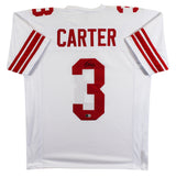 Abdul Carter Authentic Signed White Pro Style Jersey Autographed BAS Witnessed 2