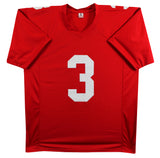 Abdul Carter Authentic Signed Red Pro Style Jersey Autographed BAS Witnessed 2