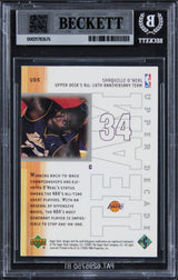 Shaquille O'Neal Signed 2001 Upper Deck Decade Team #UD5 Card Auto 10! BAS Slab