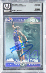 Lakers Shaquille O'Neal Signed 2004 Fleer Showcase #2 Card Auto 10! BAS Slabbed