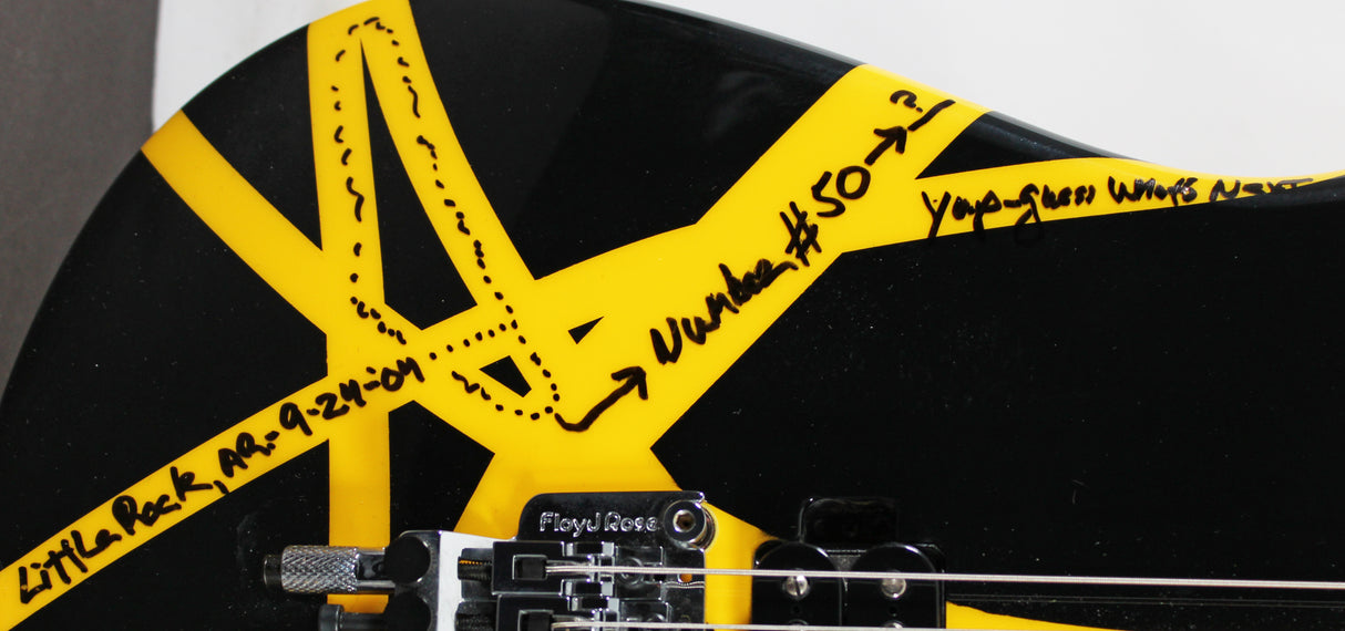 Eddie Van Halen Signed 9/24/04 Stage-Used & Hand-Striped 2004 "Bumblebee" Guitar