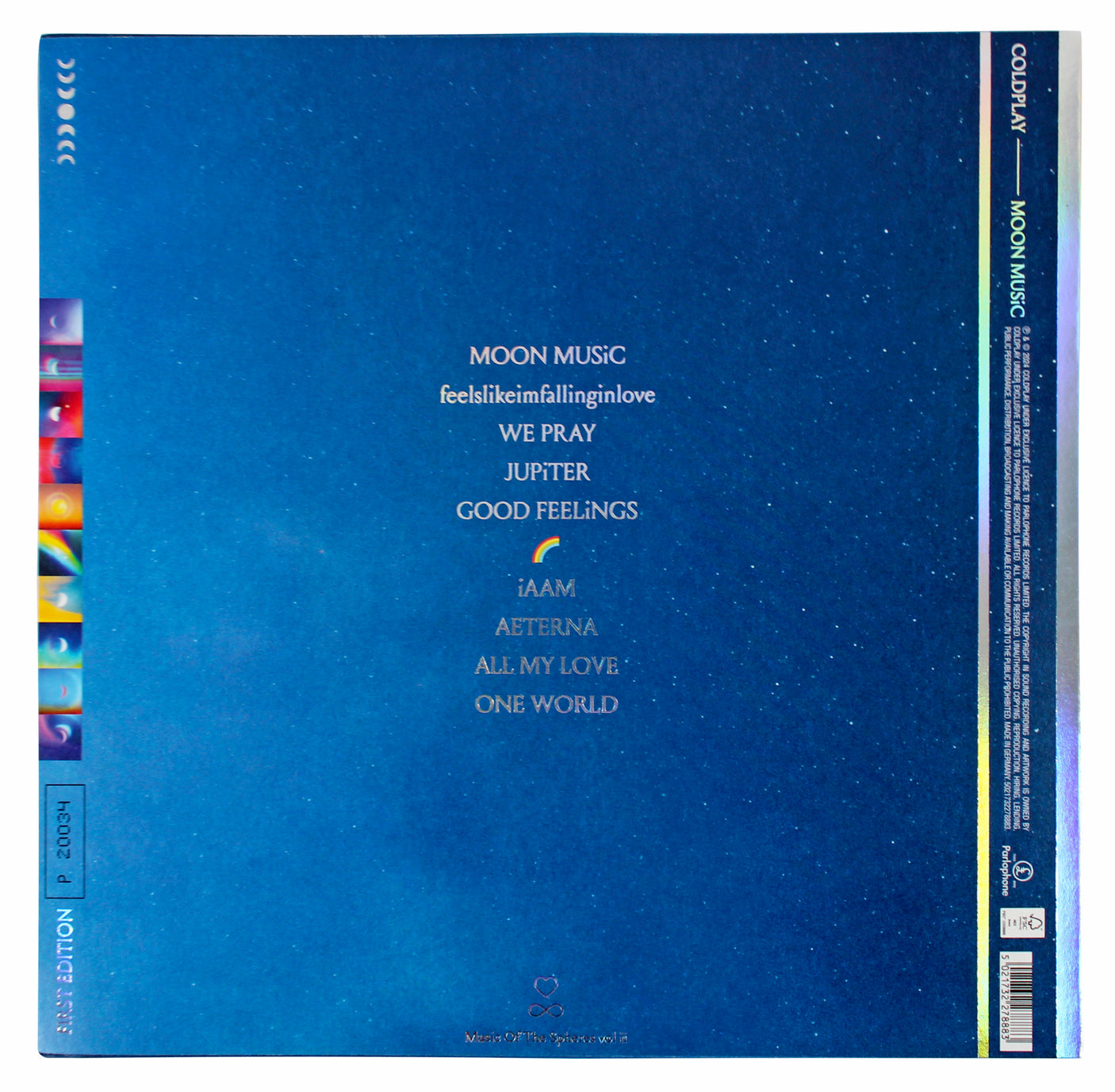 Coldplay Martin, Berryman +2 Signed Moon Music Album Flat w/ Album & Vinyl BAS