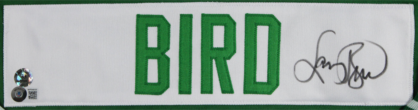 Celtics Larry Bird Signed 1987 M&N HWC Framed Jacket BAS Witnessed #WP04039